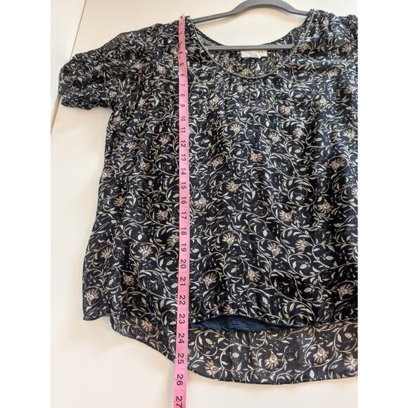 Velvet Graham Spencer Tracia Scoop Neck Beaded Floral Sheer Black Size XL - Picture 13 of 13